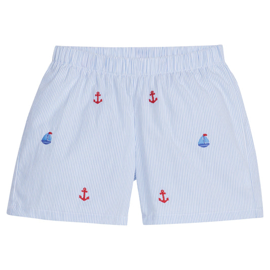 Little English Embroidered Basic Short- Nautical