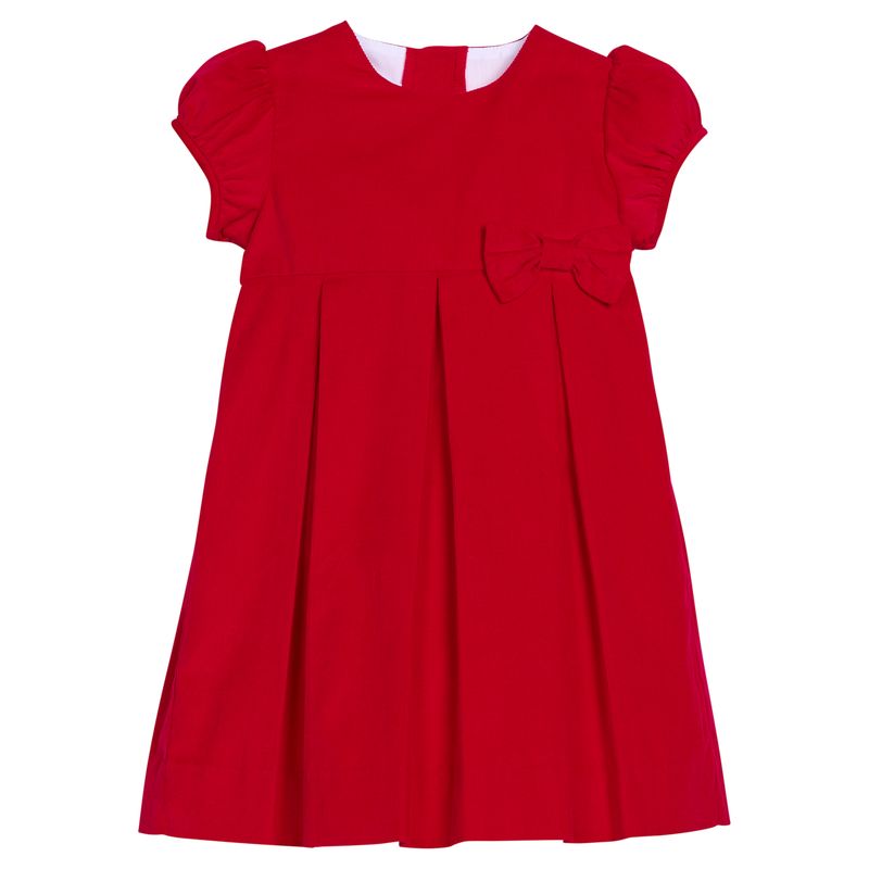 Little English Clara Dress- Red Corduroy