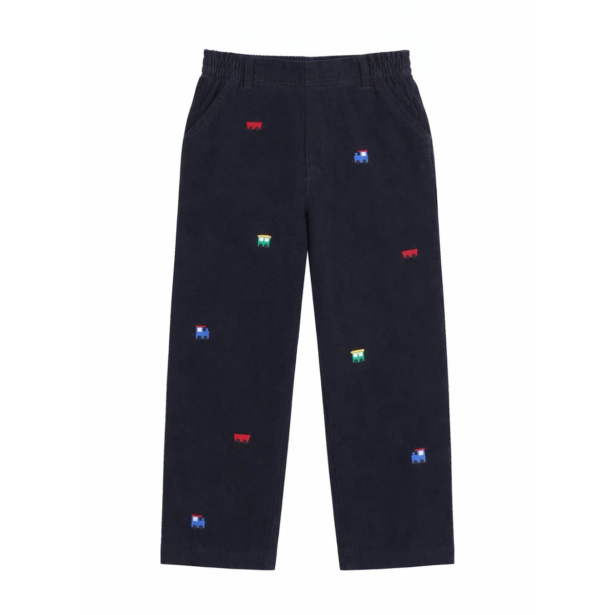 Florence Eiseman Corduroy Fake Fly Pants With Allover Embroidery