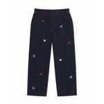 Florence Eiseman Corduroy Fake Fly Pants With Allover Embroidery