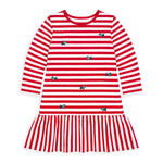 Florence Eiseman Stripe Knit Dress With Embroidered Scotty Dogs