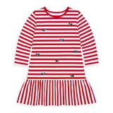 Florence Eiseman Stripe Knit Dress With Embroidered Scotty Dogs