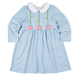Florence Eiseman Stripe Knit Dress With Flowers