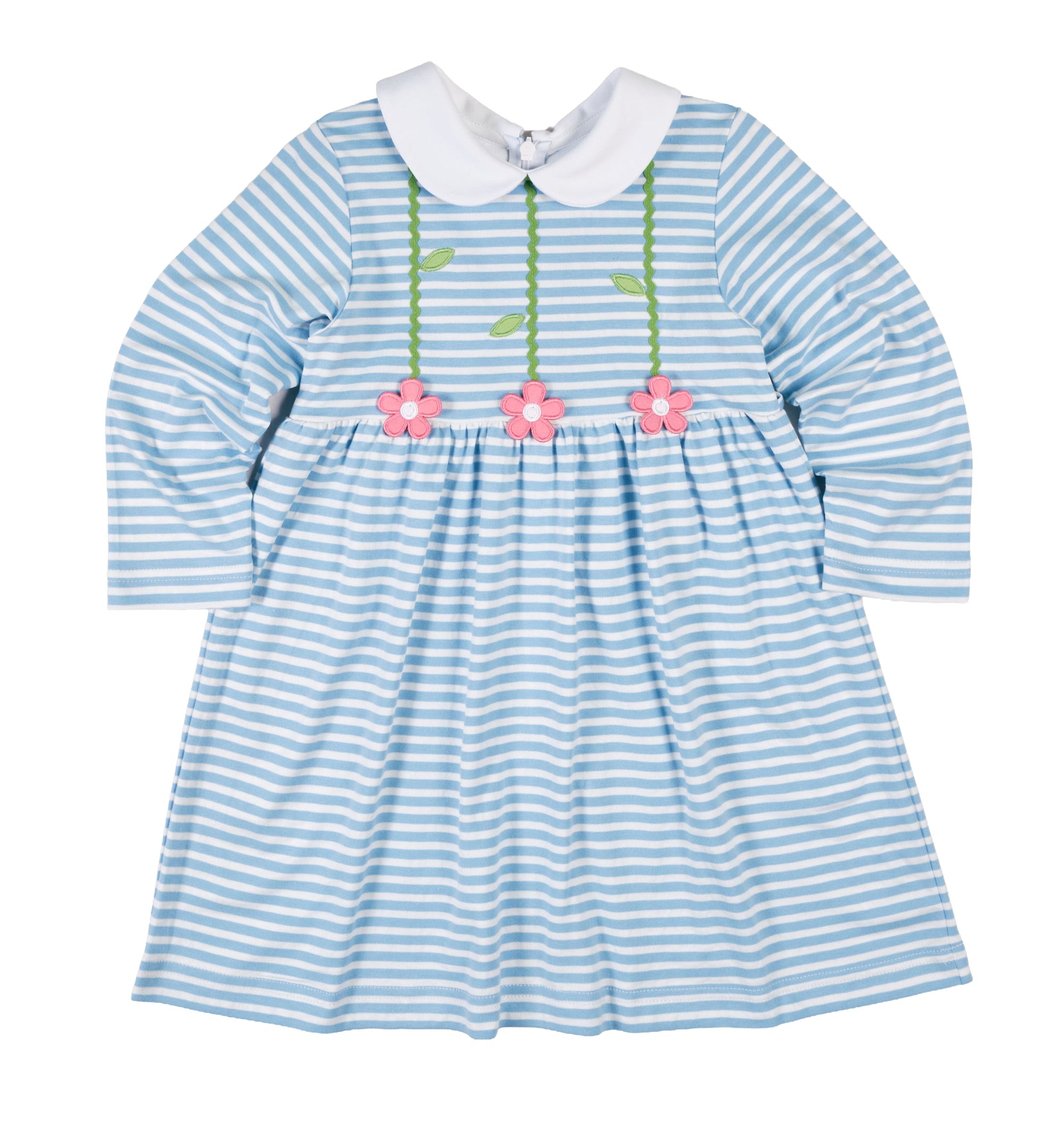 Florence Eiseman Stripe Knit Dress With Flowers