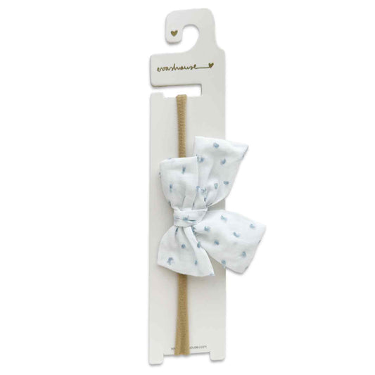 Eva's House Duo Swiss Dot Cotton Baby Headband- Baby Blue