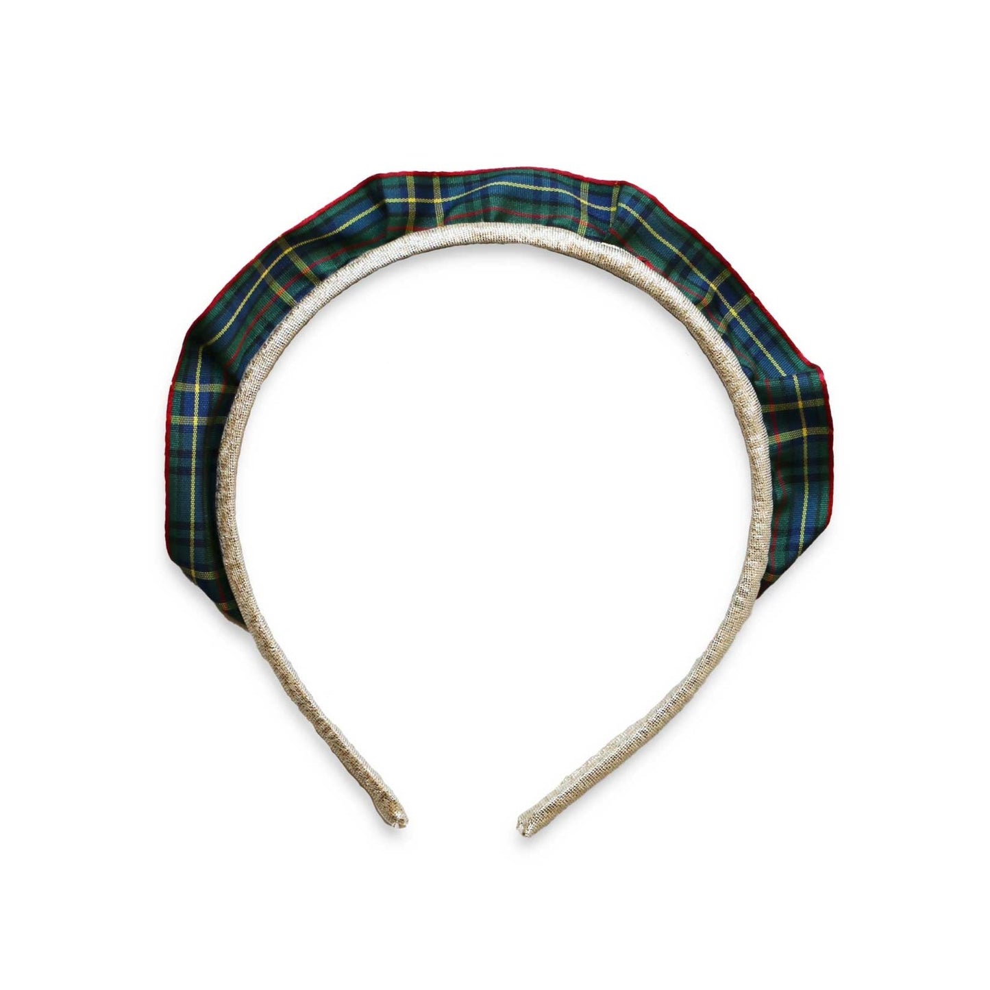 Eva's House Tartan Winter Crown Headband- Green