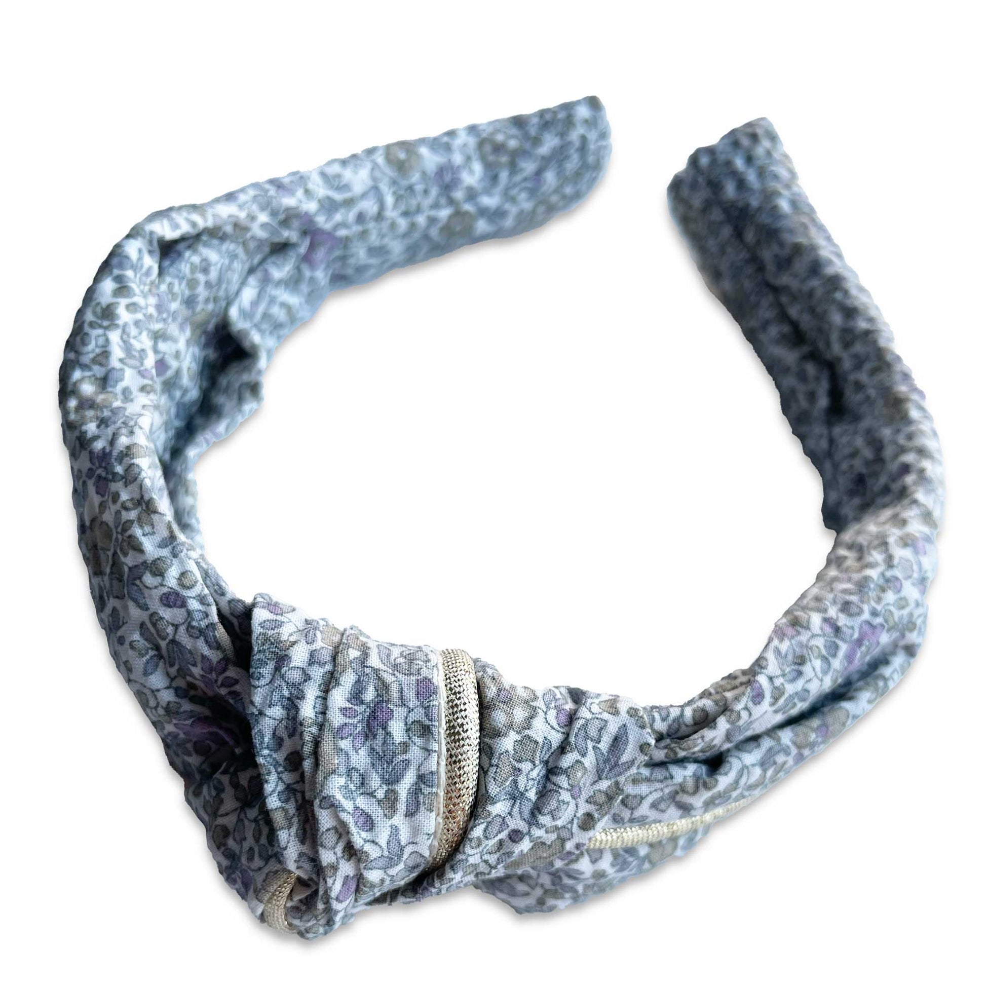 Eva's House Gold Mini Flowers Knot Headband- Gray