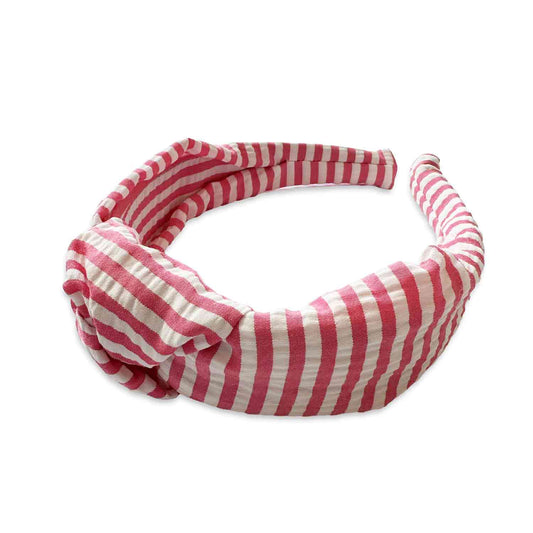 Eva's House Palm Spring Stripes Knot Headband- Watermelon Pink