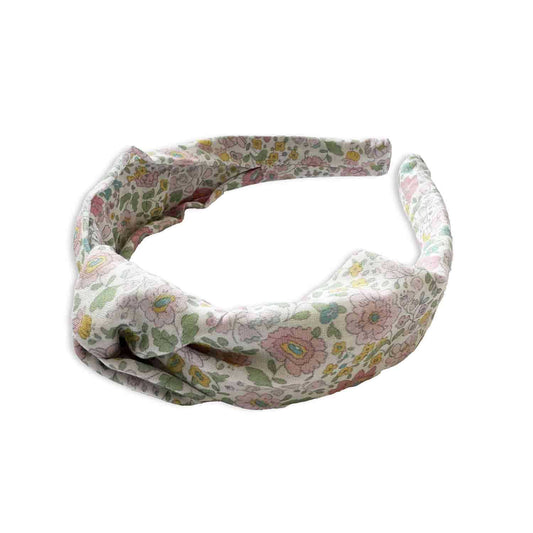 Eva's House Spring Flowers Knot Headband- Baby Pink