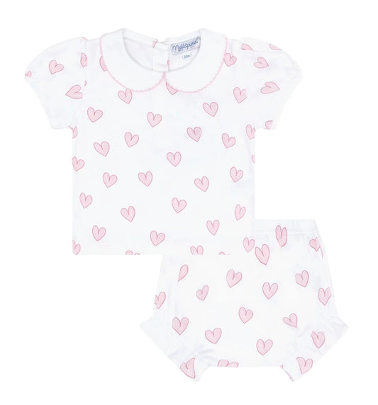 Nellapima Pink Heart Print Diaper Cover Set