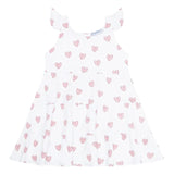Nellapima Heart Print Ruffle Dress-Pink