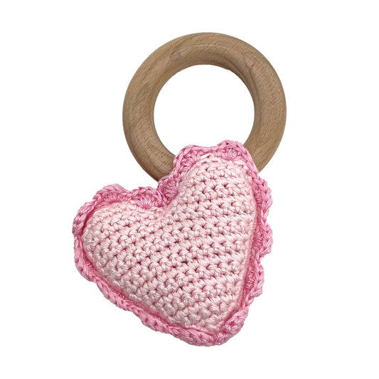 Heart Wood Ring Rattle