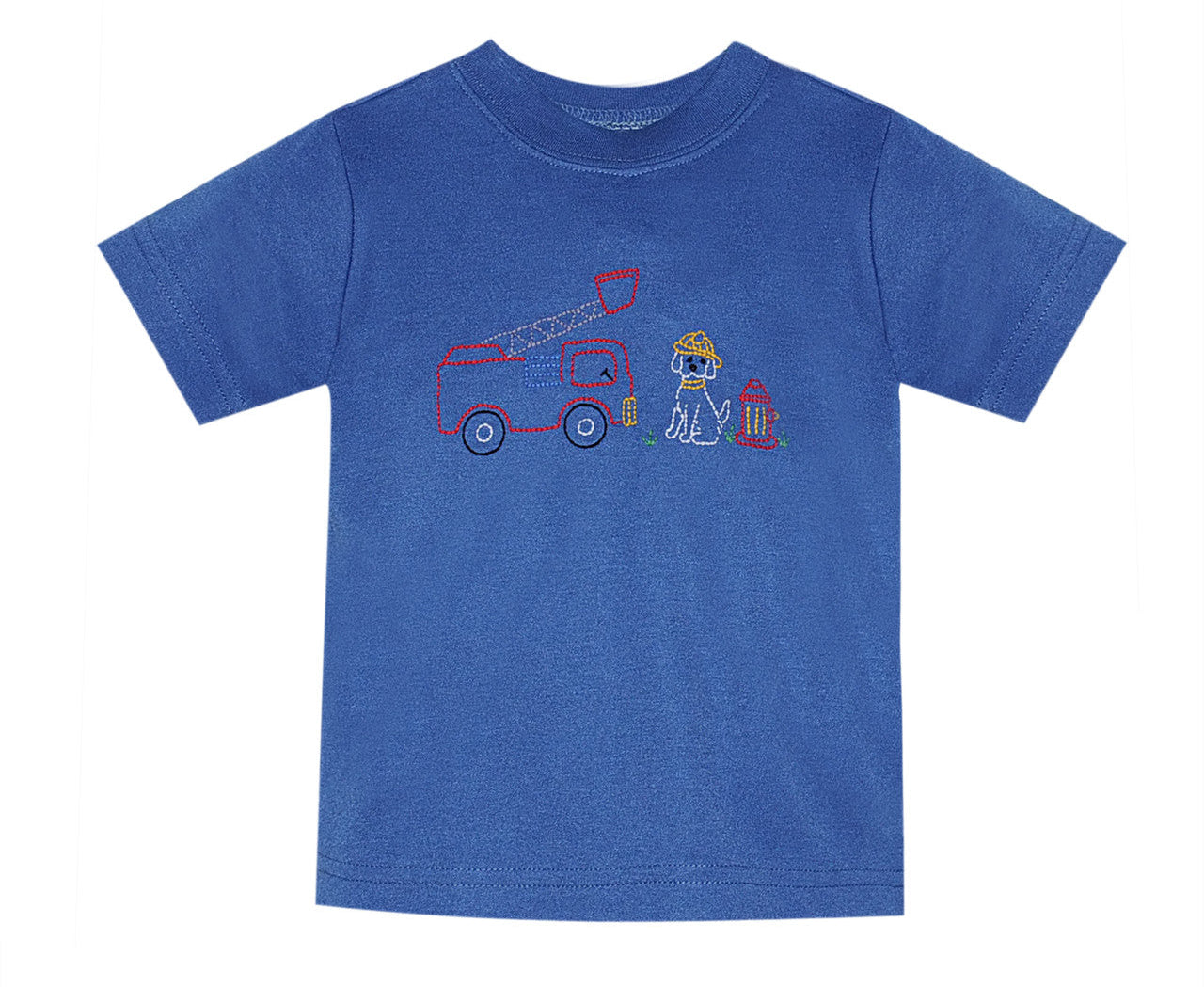 Remember Nguyen Dog With Firetruck Hand Stitched T-Shirt