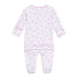 Magnolia Baby Darling Cowboy Boots Printed Ruffle Footie- Pink