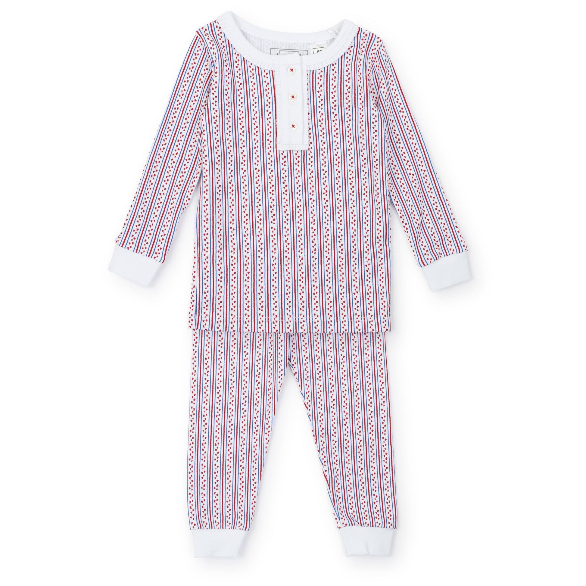 Lila and Hayes Alden Girls' Pima Cotton Pajama Pant Set - Stars and Stripes