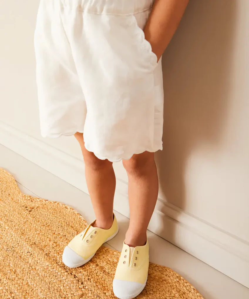 Canvas Plimsolls in Cream