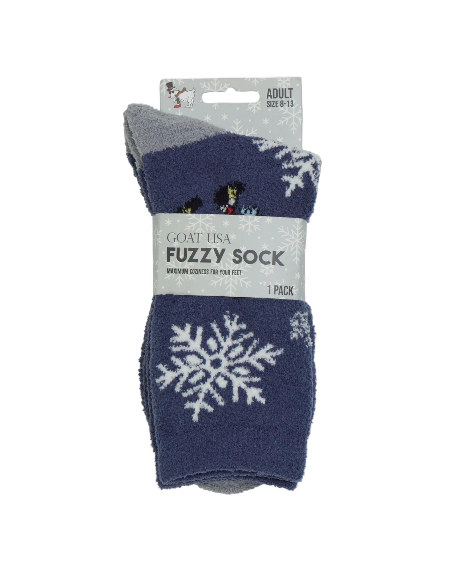 GOAT USA Santa Fuzzy Socks- Navy