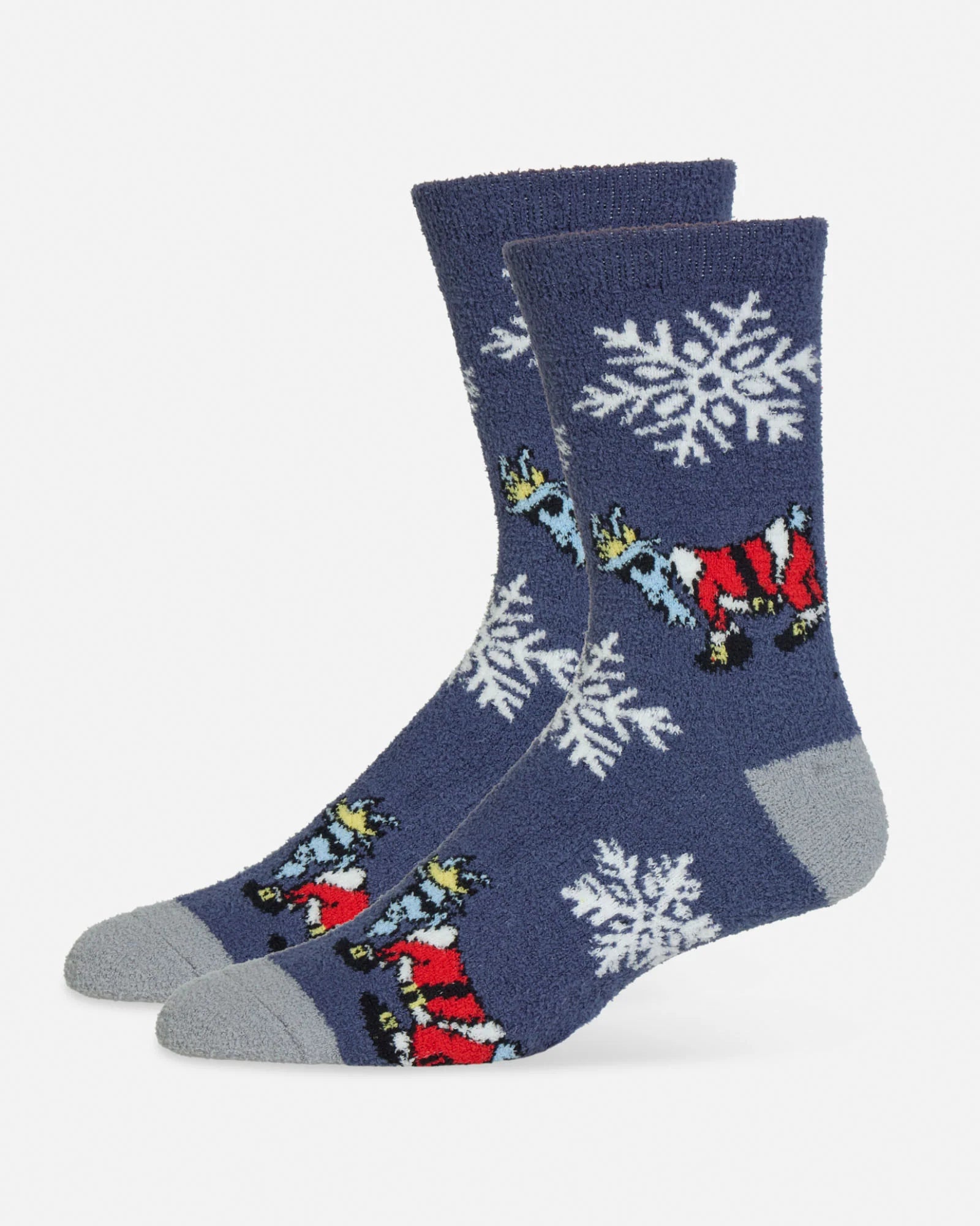 GOAT USA Santa Fuzzy Socks- Navy