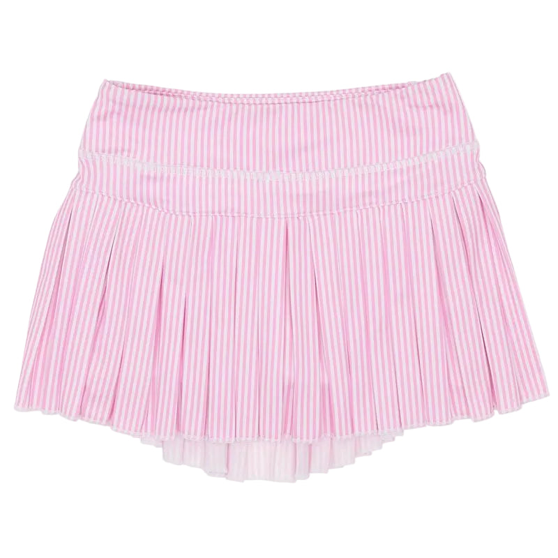Azarhia Pink Striped Mini Pleat Skort