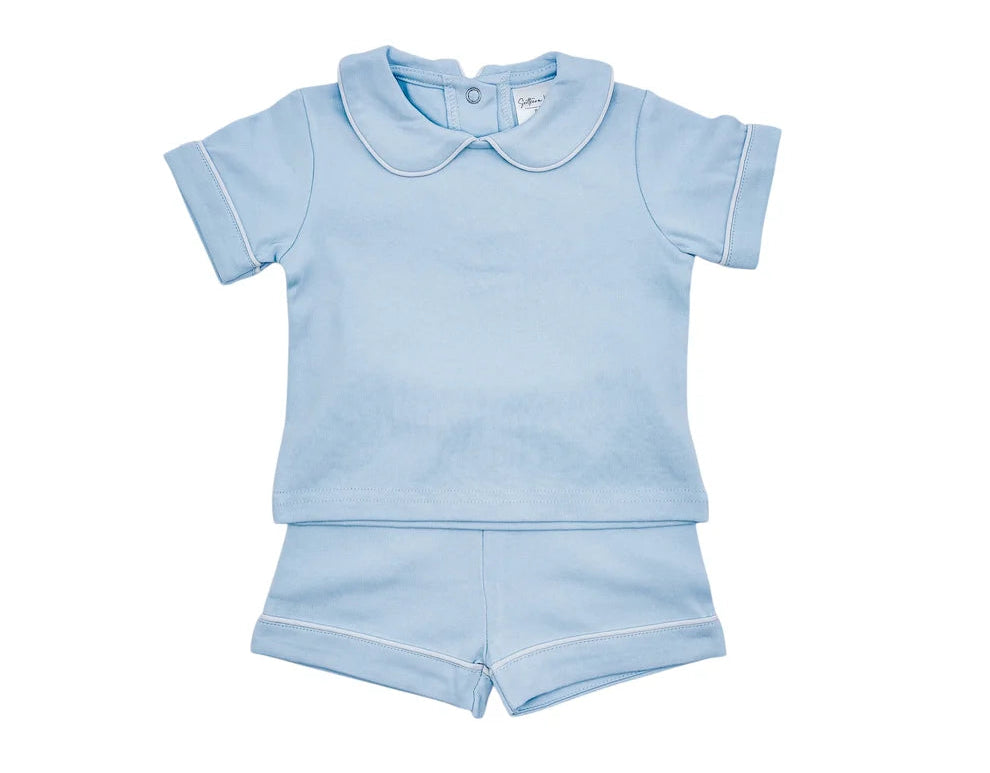 Southern Proper Blue Piping Collar Short Set 