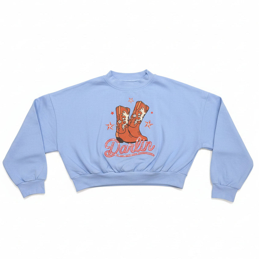 Darlin Cowgirl sweatshirt made by Haven Girl for Tweens