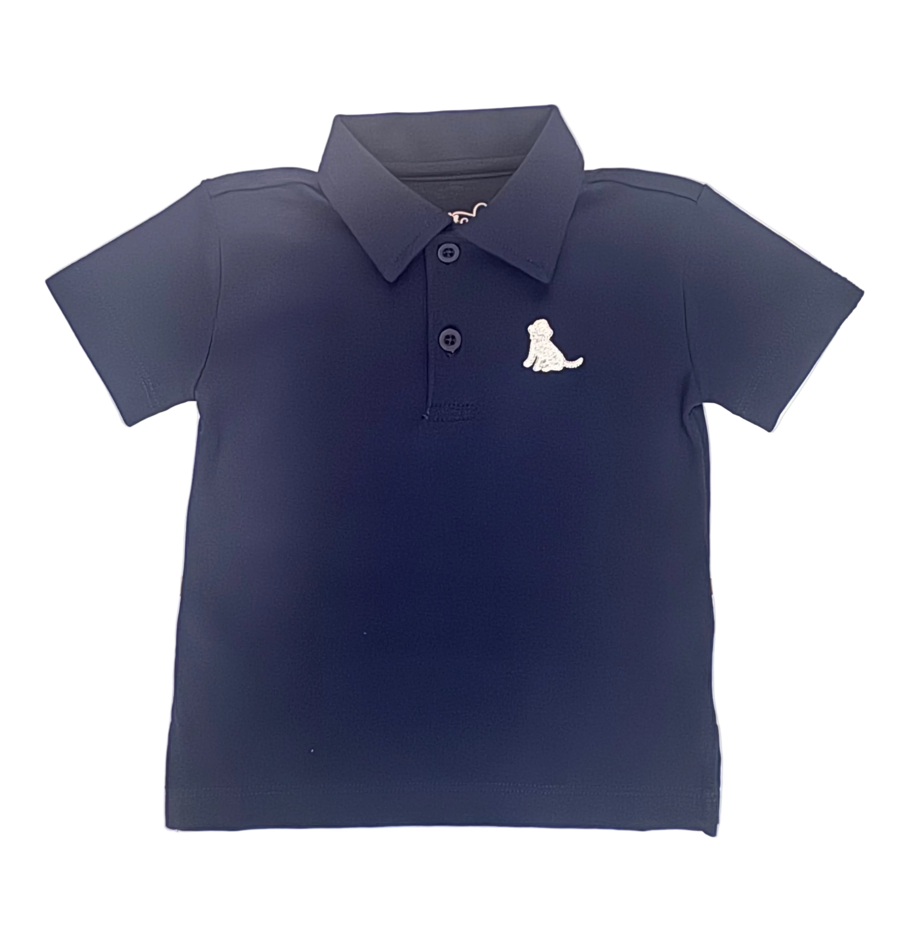 Navy Polo With White Puppy