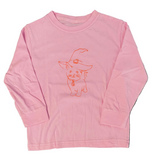 Pink Halloween Cat Long Sleeve T-Shirt