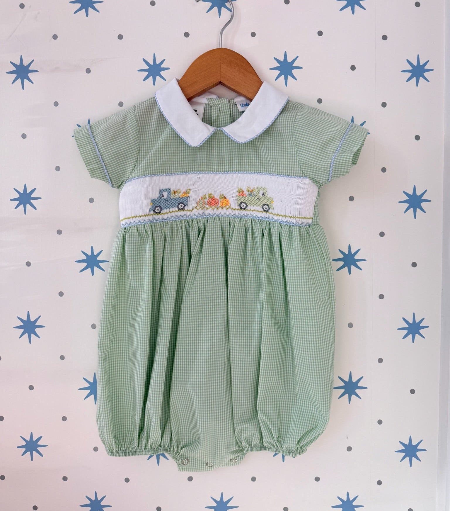 Lulu Bebe Pumpkin Noah Smocked Bubble