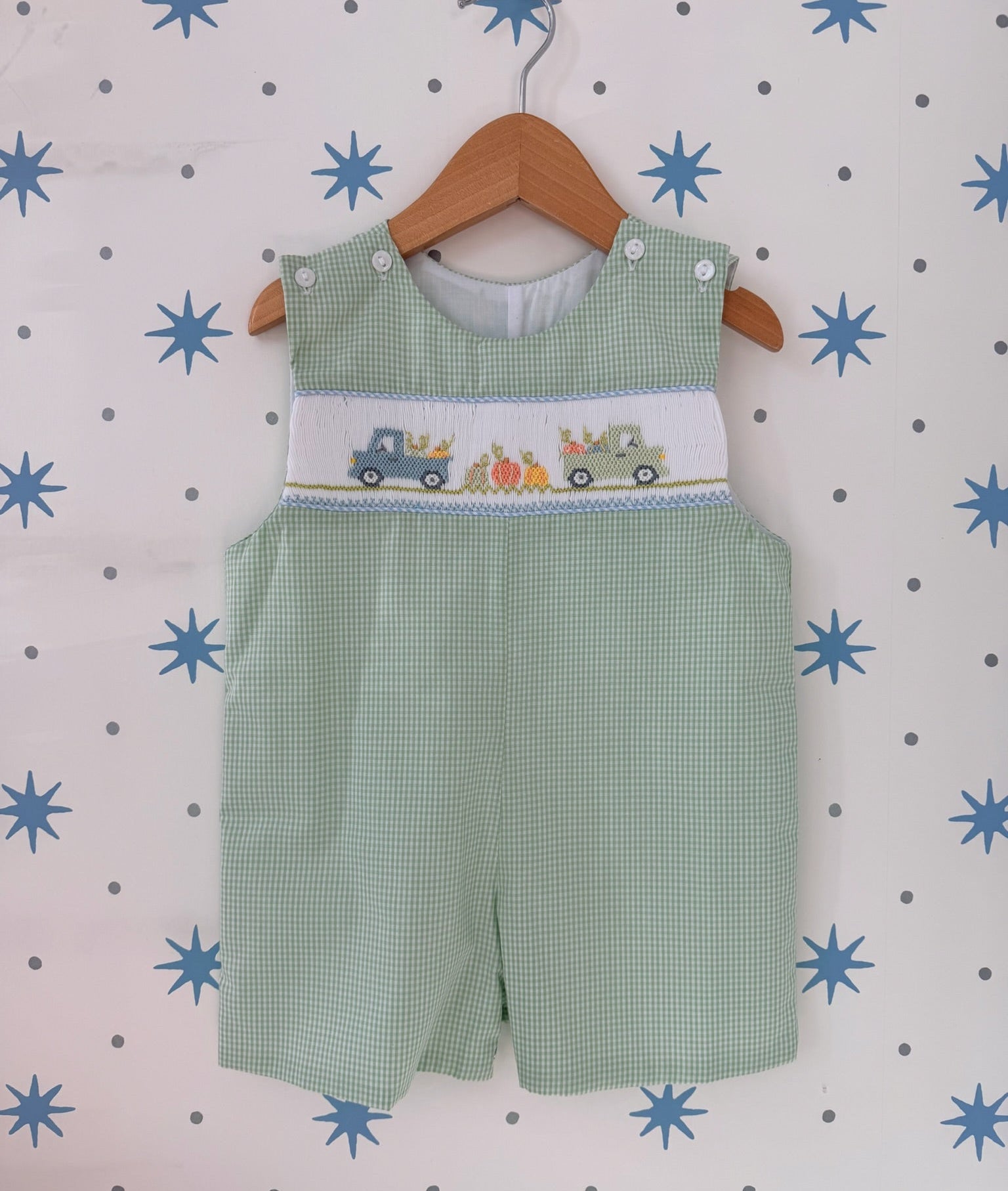 Pumpkin Smocked Shortall