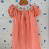 Pumpkin Smocked Bishop Dress
