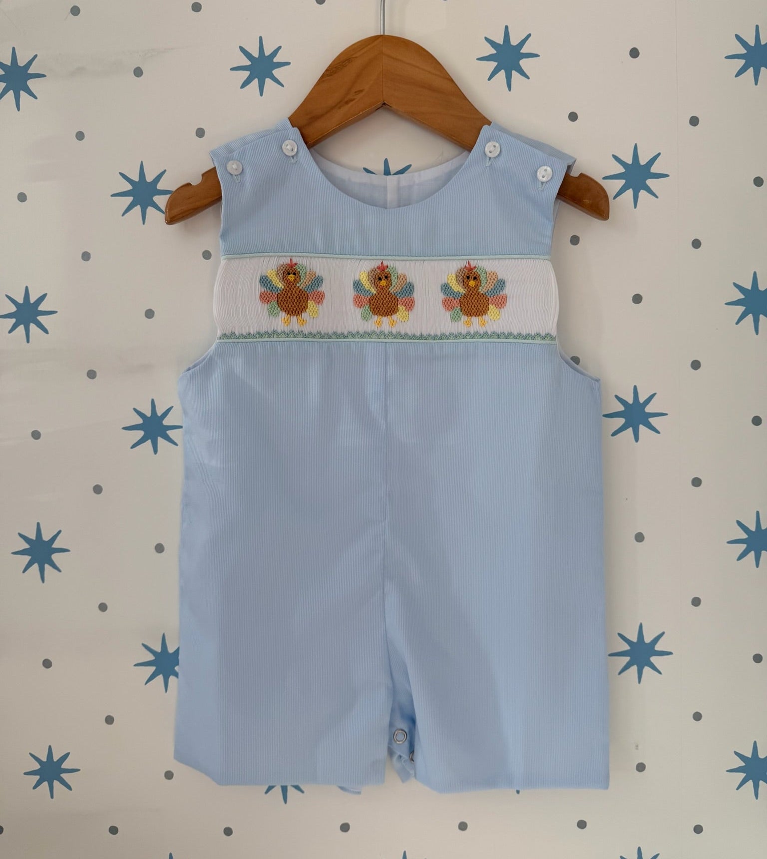 Lulu Bebe Turkeys Smocked Shortall