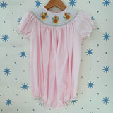 Lulu Bebe Turkeys Smocked Bishop Bubble