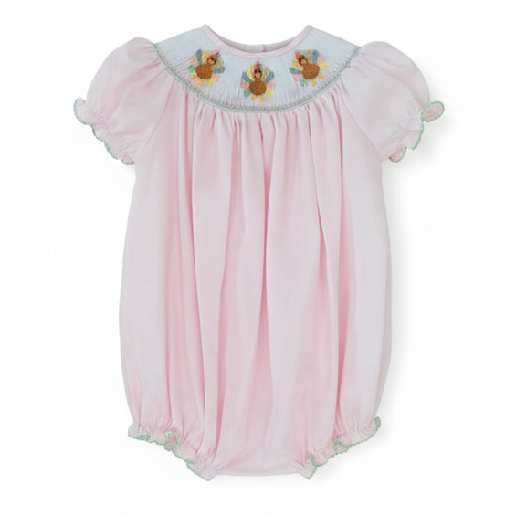 Lulu Bebe Turkeys Smocked Bishop Bubble