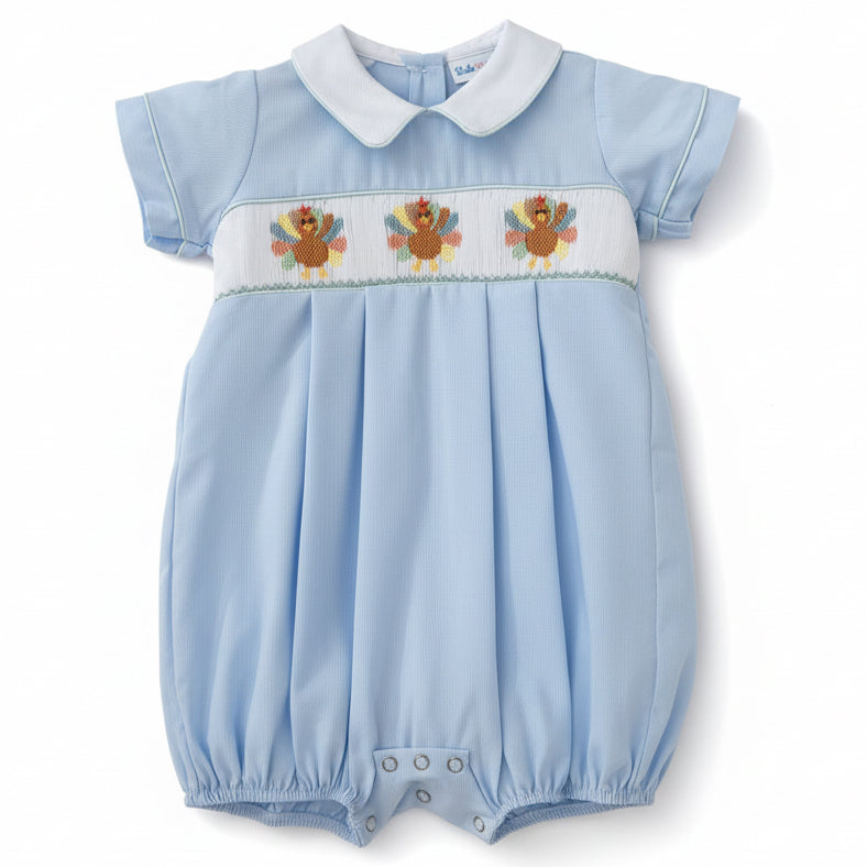Lulu Bebe Turkeys Blake Smocked Bubble