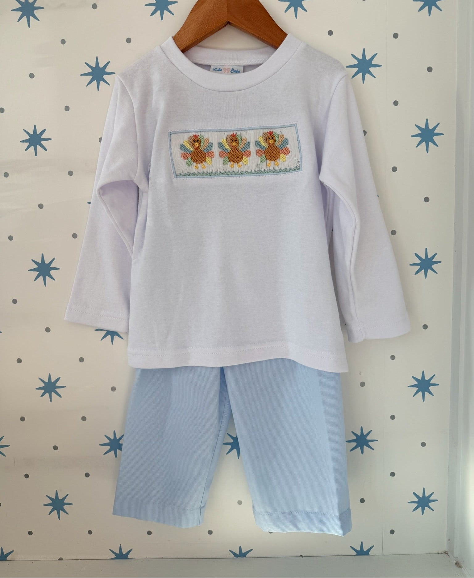 Lulu Bebe Turkeys Smocked Pant Set
