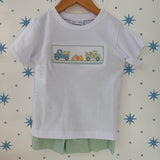 Lulu Bebe Pumpkin Smocked Short Set