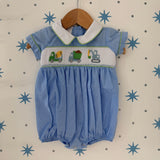 Lulu Bebe Trucks Smocked Bubble