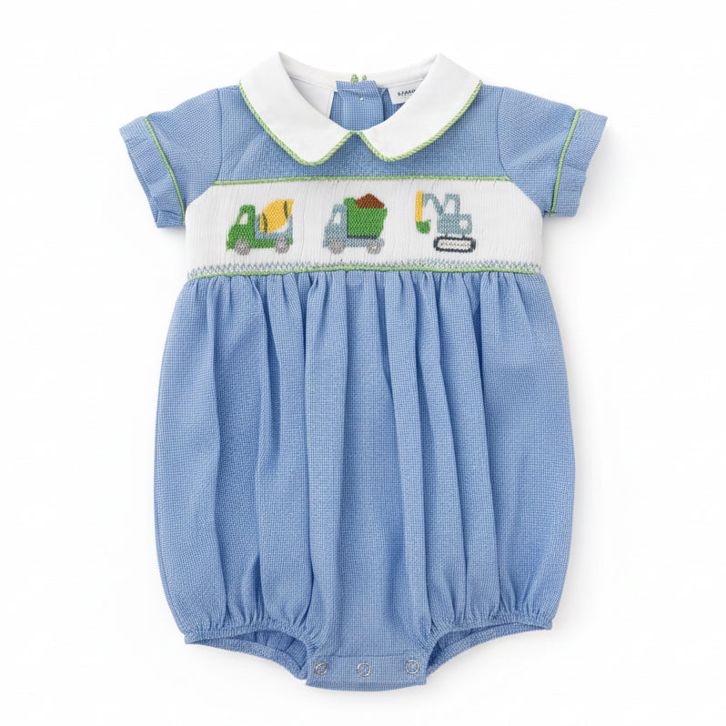 Lulu Bebe Trucks Smocked Bubble