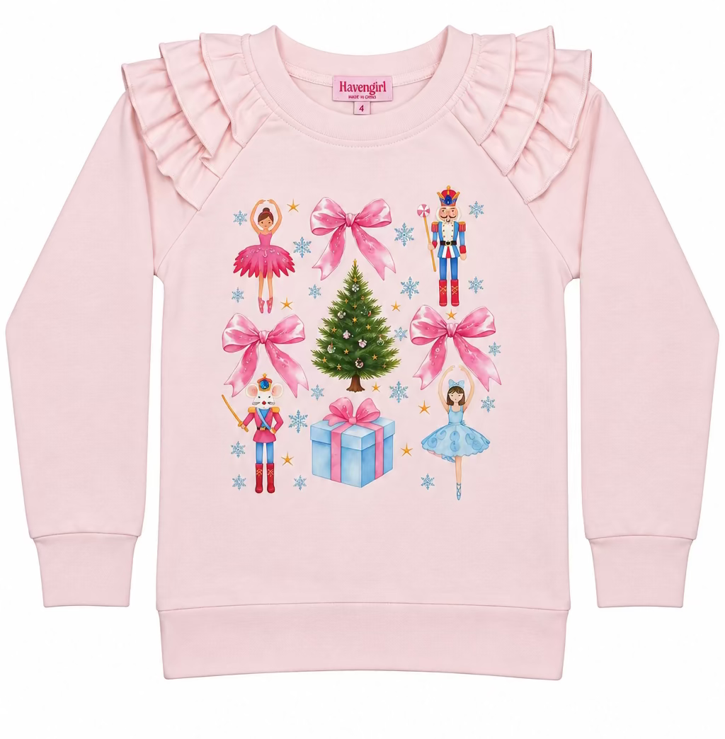 Haven Girl Blush Pink Nutcracker Ruffle Tee