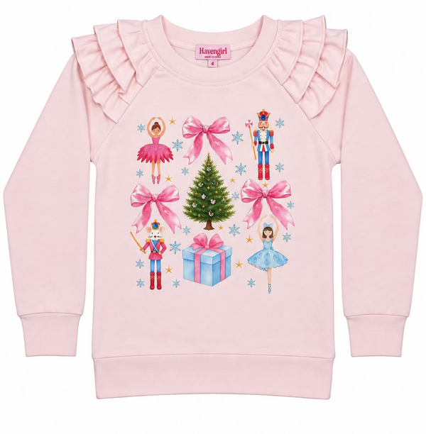 Blush Pink Nutcracker Ruffle Tee