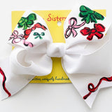 White Christmas Bows Large Bow