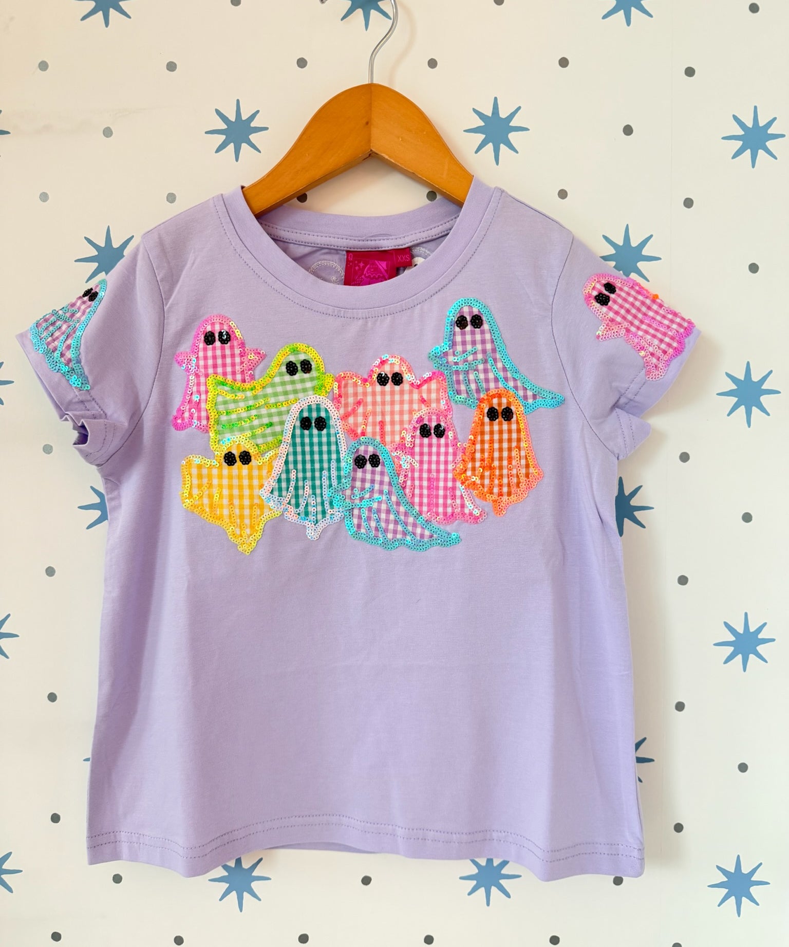 Lavender Multi Gingham Ghost Tee - Kid's