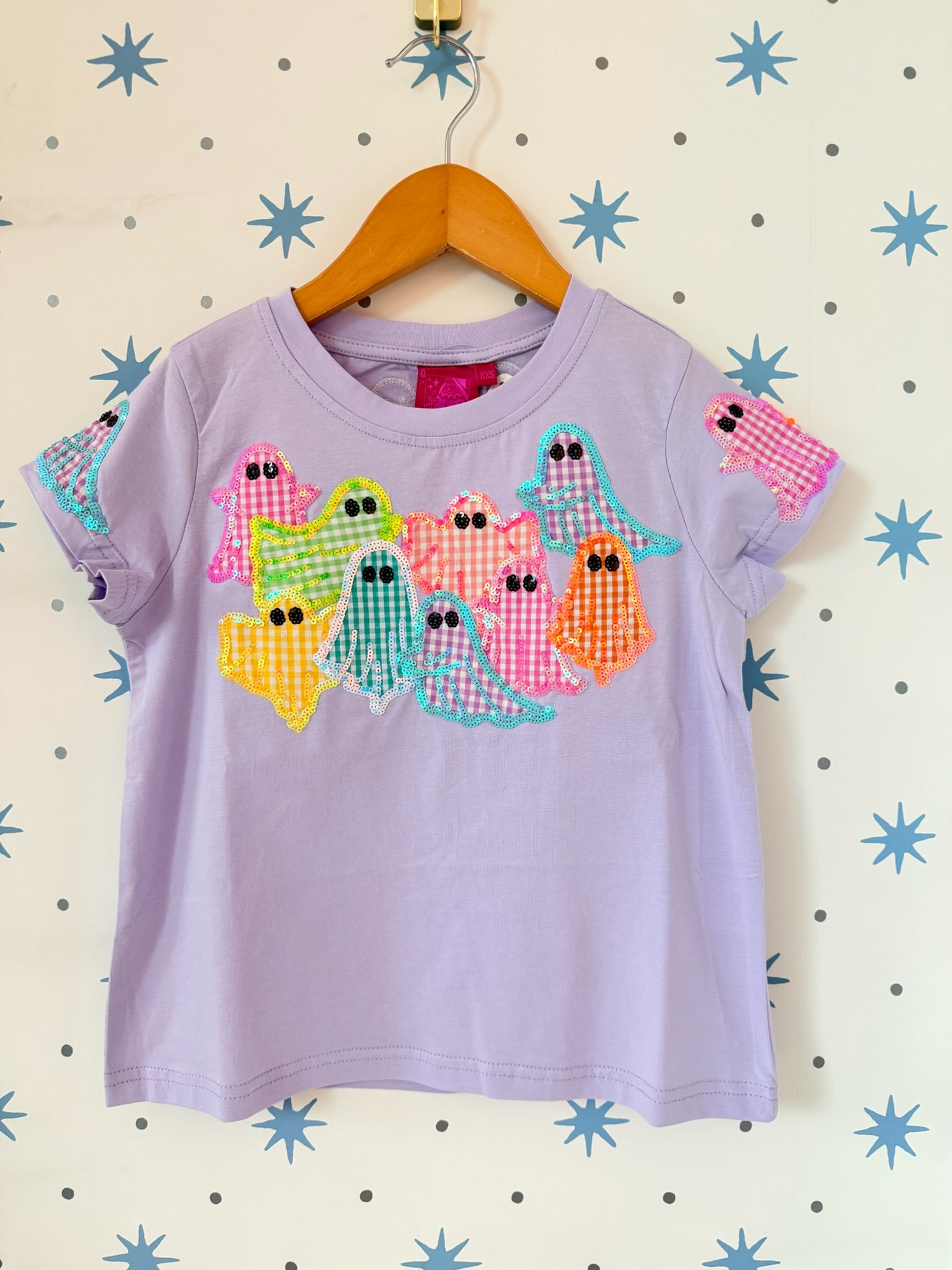 Lavender Multi Gingham Ghost Tee - Kid's