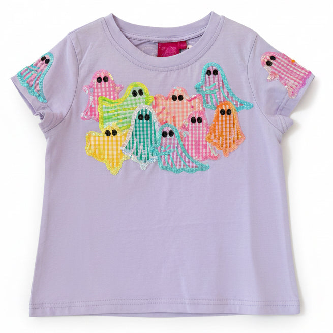 Lavender Multi Gingham Ghost Tee - Kid's