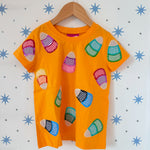 Light Orange Gingham Candy Corn Tee - Kid's