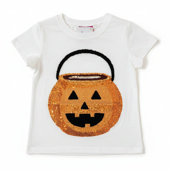 Queen of Sparkles Pumpkin Candy Bucket Tee - Kid's