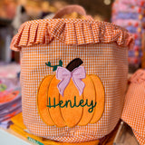Ruffle Bow Pumpkin Tote