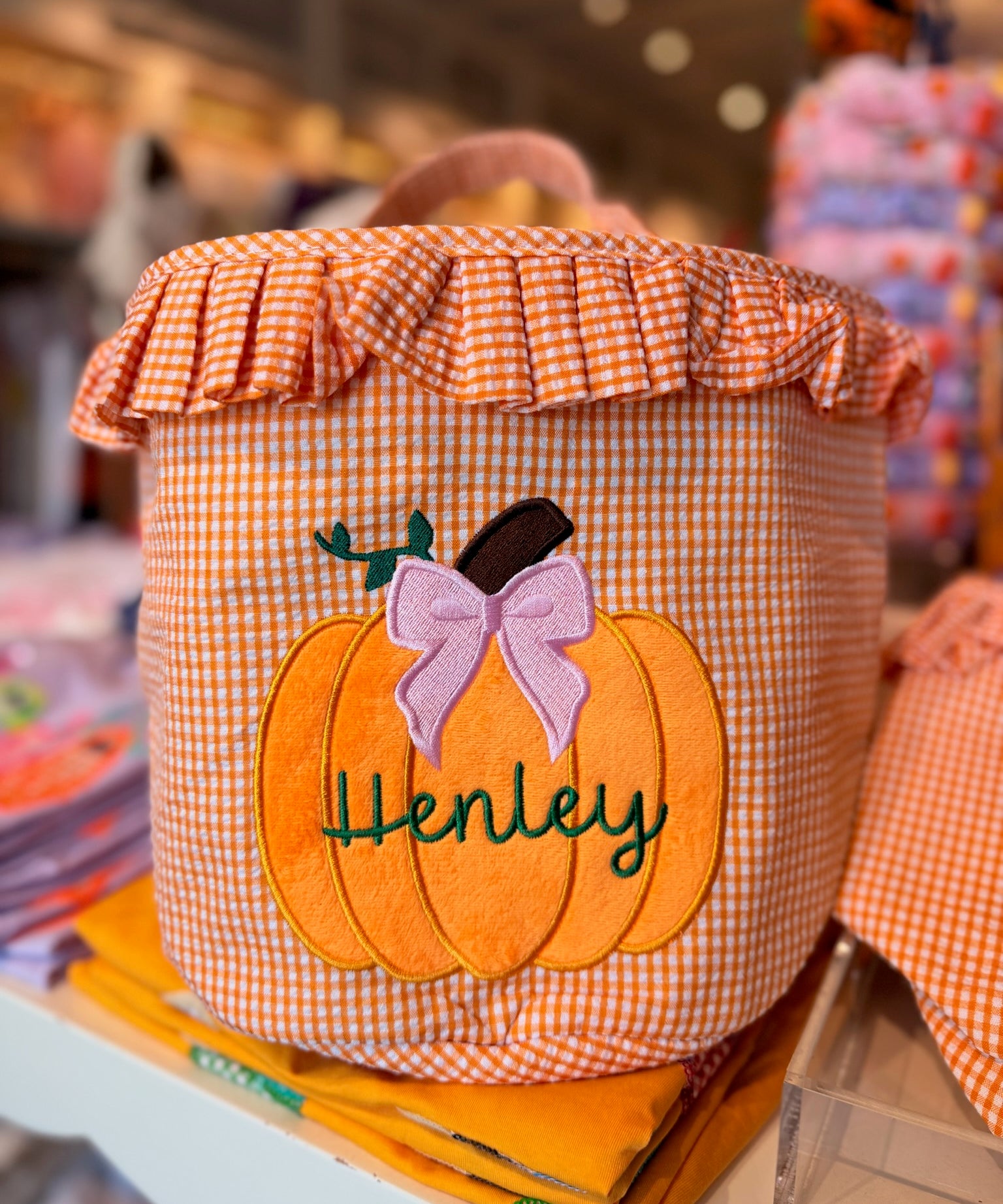 Ruffle Bow Pumpkin Tote
