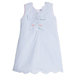 Little English Embroidered Bow Back Dress- Watermelon