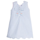 Little English Embroidered Bow Back Dress- Watermelon